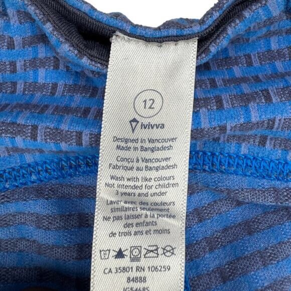 IVIVVA By Lululemon Girls Rhythmic Tight Leggings Blue Gray Sz 12 - Picture 4 of 6